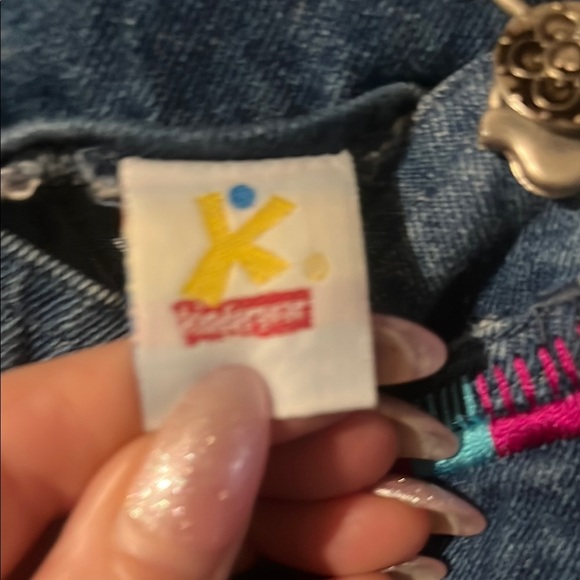 Kids Denim Overalls with Floral Embroidery - Picture 5 of 6